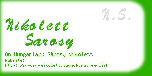 nikolett sarosy business card
