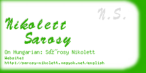 nikolett sarosy business card